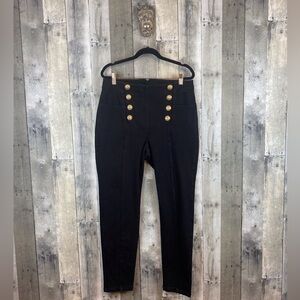J. McLaughlin Hastings Double Button Front Zipper Jeans in Black Size 10.